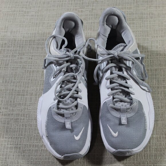 NWOT Nike Air Paul George Size 7.5 White and Wolf Grey Athletic Sneakers - Picture 2 of 6